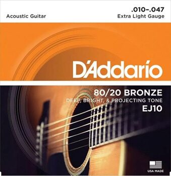 СТРУНЫ D'ADDARIO ДЛЯ АКУСТИЧЕСКОЙ ГИТАРЫ